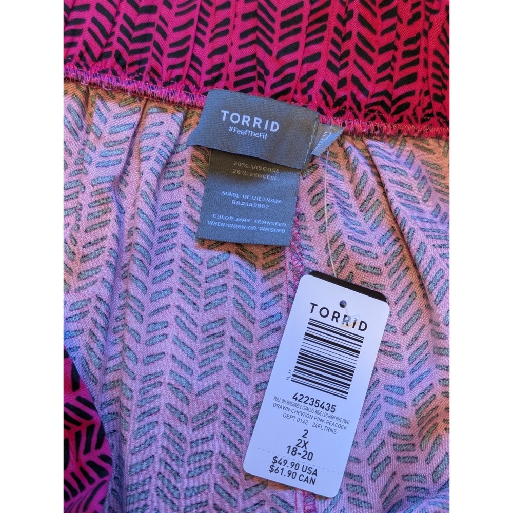 Luxury Set Magenta Purple Wide Leg Pants & Crop Top Smocked Ruffle 2XL3XL Resort - Picture 11 of 15